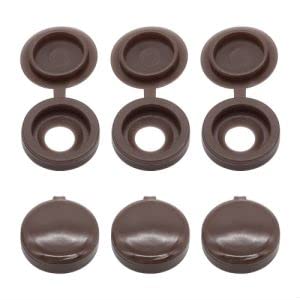 Glvaner GVNS171005-100 M4 (80 Pcs) Dark Brown Color Collated Screws Caps Hinged Screw Cover Caps With 20 Pcs #8 X 1-1/4 Inch (4.2 X 32Mm) Flat Head Wood Screws Stainless Steel 304 (18-8) thumb #3