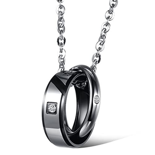 Pendentif couple lune en or et acier le cadeau idéal