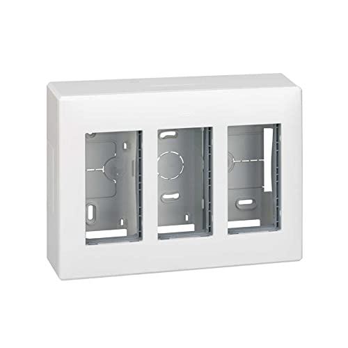 Boîtier saillie 3 modules blanc pour masquer les fils électriques apparents