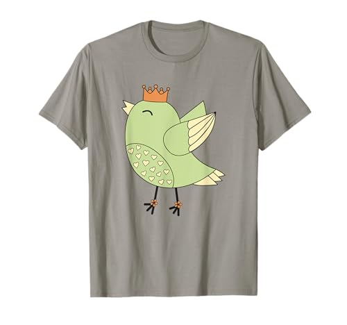 Cute Happy Green Bird Lover Gift Kids Youth Bird Watcher T-Shirt