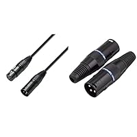 Adam Hall Cables DMX Kabel 50cm XLR(m) auf XLR(f) 0,5m & K3DMXT3 Terminator 3 pol 120 Ohm, 2 Stück