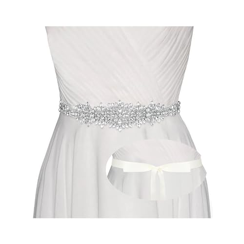 Handmade Rhinestone Bridal Belt Wedding Belts for Dresses with Ribbon