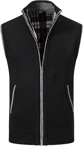 DGHM-JLMY Men's Soft Cozy Softshell Vest Full Zip Slim Fit Warm Waistcoat Hiking Outdoor Golf Sleeveless Jacket