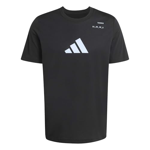T-shirt de tennis graphique adidas pour homme en coton doux