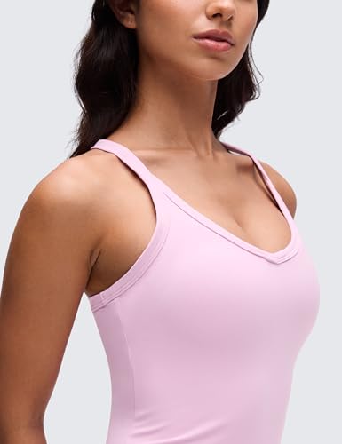 Image of CRZ YOGA Double Lined V Neck Cami Crop Tank Top