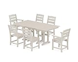 POLYWOOD Lakeside 7-Piece Outdoor Dining Set, Seats 6, HDPE Patio Furniture,...