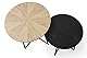 LIFA LIVING 2er Set runde Beistelltische aus MDF Holz und Metall in schwarz und braun, 2X Stilvolle Beistelltische im modernen Design, 2er-Set Couchtische