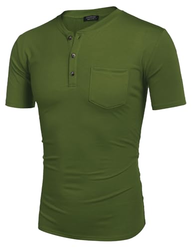 coofandy men39s 3 pack henley shirts short sleeve casual basic tees classic henley summer solid t shirts with pocket
