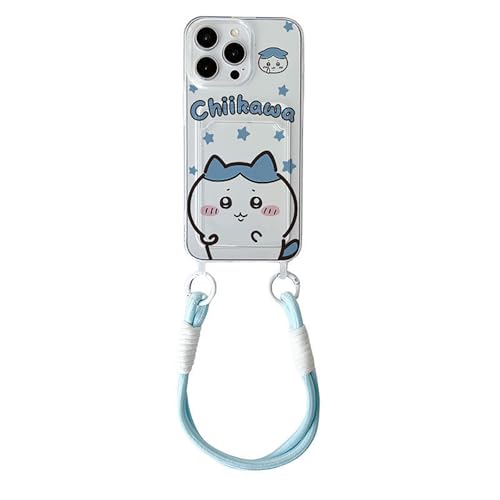 iPhone 16plus �p �P�[�X Chiikawa �������� ���� TPU�f�� �X�g���b�v�t�� �J�[�h���[ �I�[���C���N���[�V �ϏՌ��� �����h�~ �Փˉ�� ���ɋ��� �h�o �V���v��