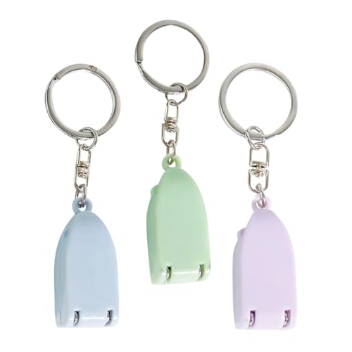 NUOBESTY 3個 ポータブル折りたたみ式爪切りキーリング付き キーホルダー携帯用ネイルクリッパー 男女兼用コンパクトマニキュアツール