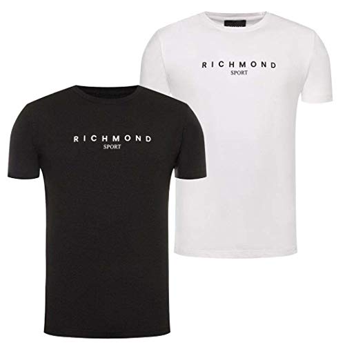 Camiseta de Hombre Richmond Sport de Tela Blanca UMA19006TS-BIANCO