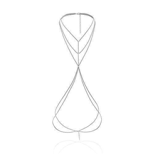 bauchkette hüftkette körperkette Goldkette für Frauen goldene Ketten Bauchkette unter 200 Körperketten für Frauen Diamante Halsreif Taillenperlen Silver Cover