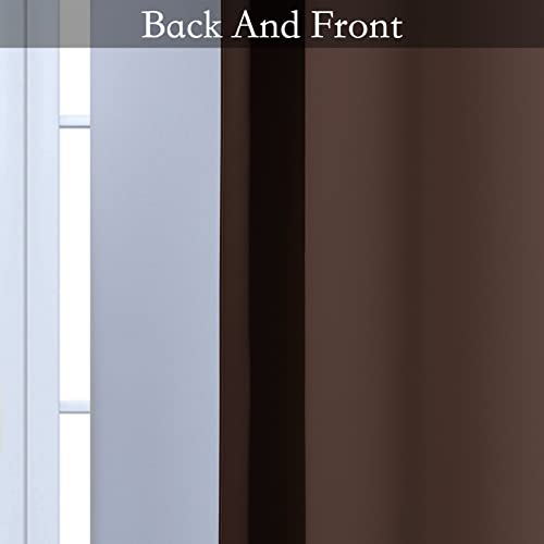 Image of SimpleHome Ombre Brown to Grey White Curtains for Living Room 52Wx84L | Room Darkening Curtains for Bedroom,Gradient Light Blocking Curtain,Thermal Insulated Grommet Window Drapes,2 Panels,84 Inch