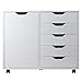 Winsome Halifax 5-Drawer and Side Mobile Cabinet, for Living Room, Home Office, White