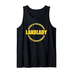 Order Your Exclusive "Served by the Greatest Landlady" Tank Top Today – Pub Landlady Humor Bar Patron Statement Sarcasm