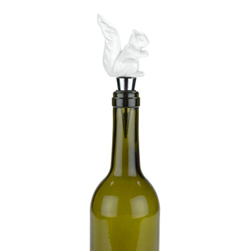 Twine 4659 Country Cottage Ceramic Squirrel Stopper, White