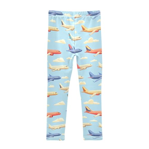 Boccsty Doodle Airplane Plane Girls Leggings Kids Yoga Pants Dance Active Tights 4T2