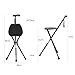 cadciehe Folding Cane with Seat, Lightweight Adjustable Aluminum Walking Stick, Portable Anti-Slip Crutch Chair with LED Light, 5-Height Settings, Ideal for Seniors and Travel Black