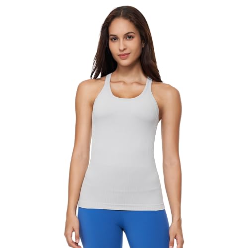 Image of sphinx cat Yoga Racerback Tank Top for Women with Built in Bra,Women's Padded Sports Bra Fitness Workout Running Shirts