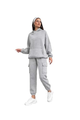 Image of KOTTY Women's Fleece Tracksuit | Comfortable Winter Coordset with Joggers & Hoodie | Soft Workout Wear for Walking, Trekking & Gym