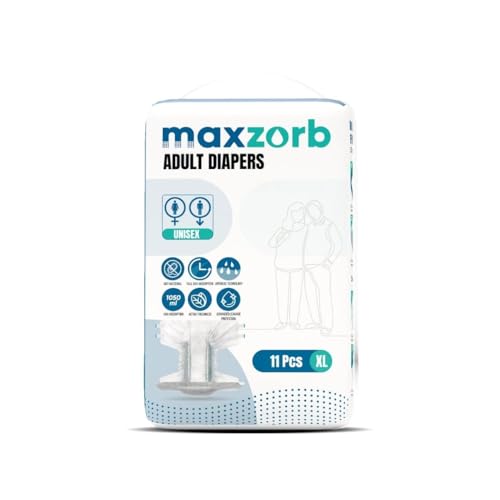 Image of Adult Diapers|Tape Style Diaper|Full Night Protection|Pack of 11 Diapers|Waist 122-163 cm ; 48 - 64 inch |Leakage Protection Upto 12 Hrs|Live your life with comfort|XL Size