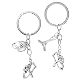 DEARMAMY 2 Pièces Porte-clés De Hockey Sur Gazon Lot Pour Joueurs Pendentif De Sport Sou...