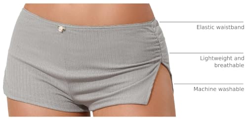 Image of KMBANGI Y2k Sexy Micro Shorts for Women Low Waist Side Slit Boyshort Slim Booty Shorts Lounge Pj Bottom Cute Sleepwear