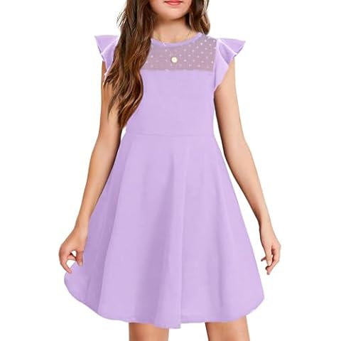 Arshiner Girls Ruffled Summer Dress with Pockets Cover