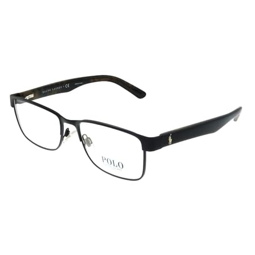 POLO RALPH LAUREN Armação retangular masculina Ph1157 para óculos de grau, Preto fosco, 55 mm