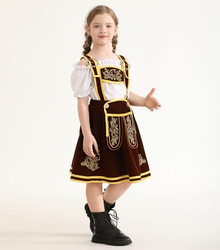 Disfraz tradicional bávaro de niño, café y blanco miniatura 3