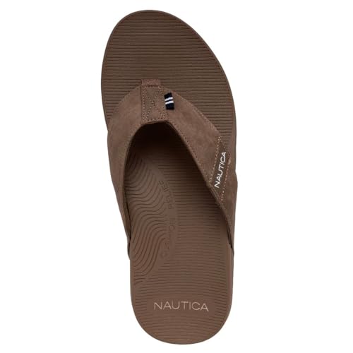 Image of Nautica Men's Flip Flop Shower Sandals Slides - Comfortable Waterproof Beach Footwear Slip-On Thong (Medium /Wide Width)