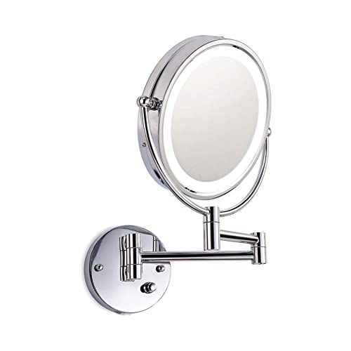 Miroir vanité mural 7X bouton gradat tactile chrome