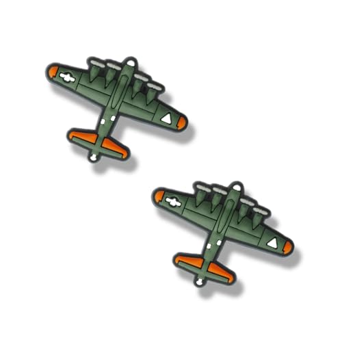 TCHARIRY Airplane Shoe Charms - Fighter Jet Decoration Charms Gift for Boys Kids Teens and Adults - Set of 2