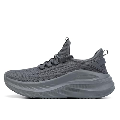 Image of Pozvnn Mens Walking Shoes Fashion Tennis Walking Slip on Sneakers Casual Gym Workout Lightweight Comfortable Trainers