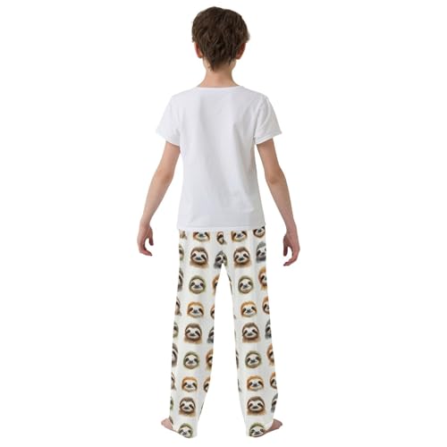 Pajama Pants Sloths Face Pattern PJ Bottoms Sleepwear Lounge Sleep Pant with Pockets3