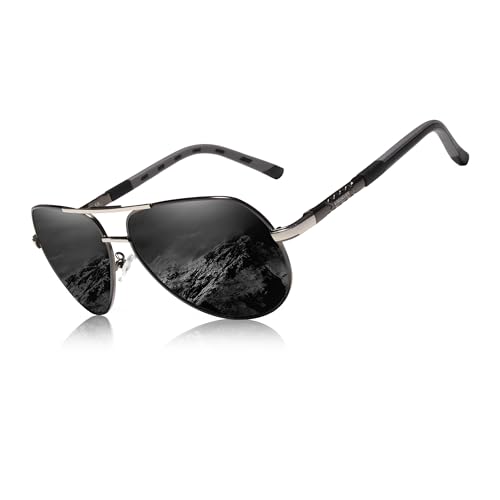 KINGSEVEN Sonnenbrille Herren Polarisiert Pilotenbrille Herren Klassische Retro Lässige Urlaubs...