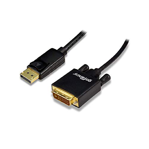 gofanco DisplayPort to VGA Cable 3 Feet Gold Plated DP to VGA Adapter Cable - Male to Male Converter Cable for DisplayPort-Equipped Desktops and Laptops to Connect to VGA Displays (Black) (DPVGA3F)