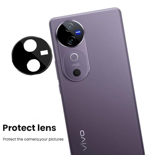 Image of ZARALA Glass Camera Lens Protector For Vivo V40 5G /V40 Pro 5G [9H Hardness] [6D Lens Protector ] [Easy Installation] Black
