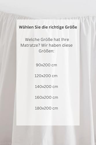 Jotex Zack Volant Betthusse - 100% hochwertige Bio-Baumwolle Bettrock, Höhe 60 cm - Weiß, 180 x 200 cm
