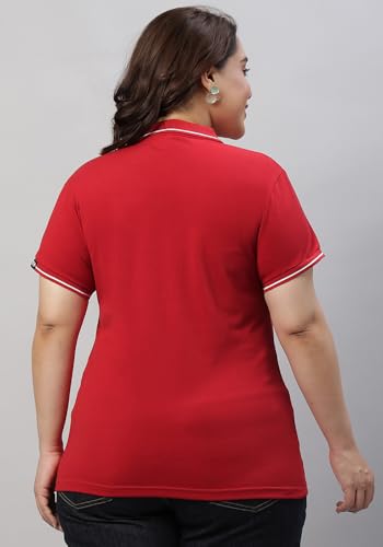 Image of Wear Your Opinion Women's Plus Size Tipped Collar Neck Polo Tshirt
