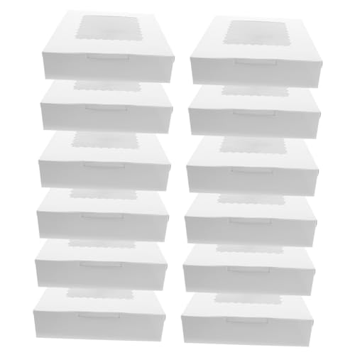 Alipis 12pcs Boxes Cake Boxes with Windows Cupcake Storage Containers Candies and Cookies with Cake Boards Versatile present Boxes