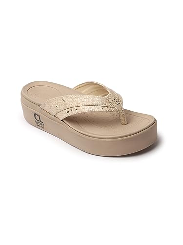 Image of Carlton London women's Snake Print Flatform Thong Sandals