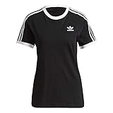 Gerippter Rundhalsausschnitt adidas 3 Stripes Women Shirt (38, Black)
