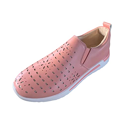 OhradWord New Women Sexy Shoes Fashion Shoes for Women Mixed Colors Slip-On Womens Platform Wedges Work Shoes No-Slip Comfort Outdoor Walking Sneakers Hollow Out Pumps Single Shoes Pink