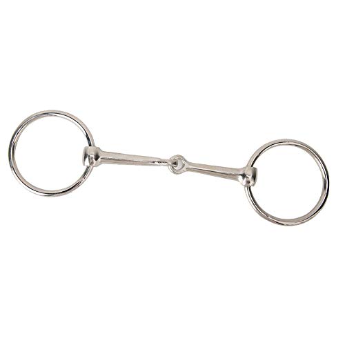 Hffheer Caballo Snaffle bit Acero Inoxidable Caballo Boca Ovalada Anillo de Caballo Flojo Boca articulada Hueca bit Accesorios ecuestres