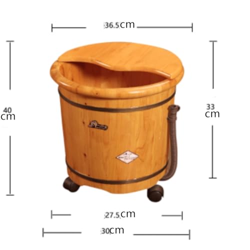 Cuba de Madera para Pie con Rueda y Tapa para Pedicura miniatura 2