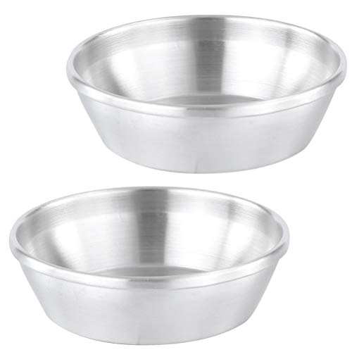 2 peças de pratos de molho de aço inoxidável da Hemoton, pratos redondos para temperos de sushi, pir