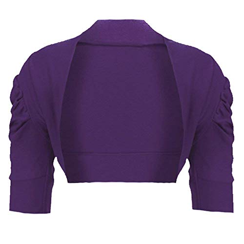 0712 Dark Purple 3-4 Y Girls Bolero