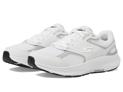 Skechers Women's Go Run Consistent 2.0 Advantage, White/Silver, 8