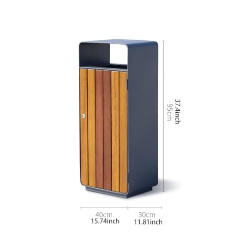 ZXLPHAZ Outdoor-Mülleimer Parkattraktionen Outdoor-Mülleimer Straßen-Abfalleimer Outdoor-Metall-Mülleimer Gemeinschafts-Recycling-Behälter – Bild 3